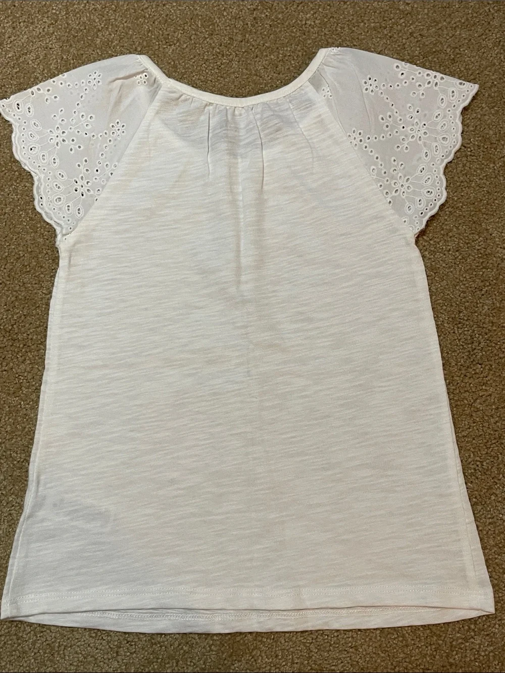 OshKosh B'gosh White Eyelet Sleeve Short Sleeve Tee